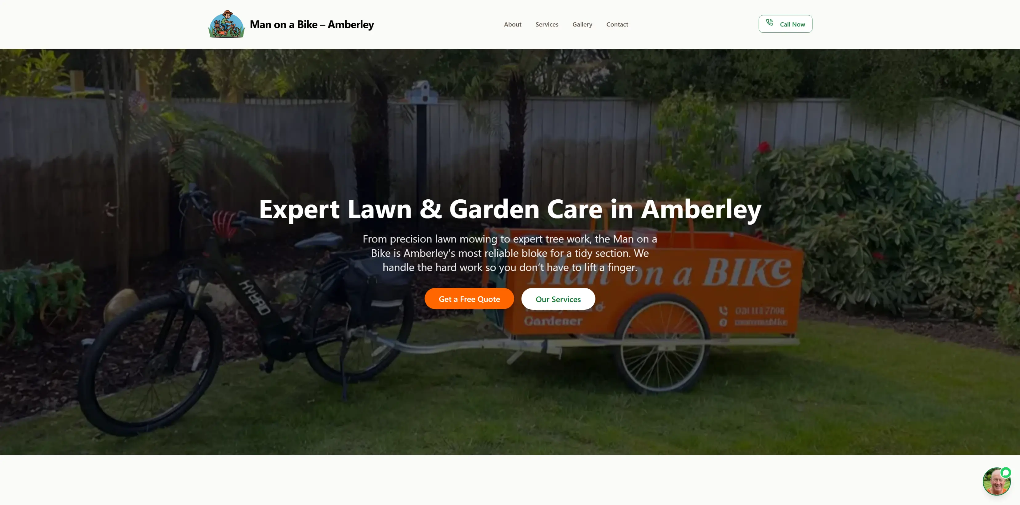 Man on a Bike website
