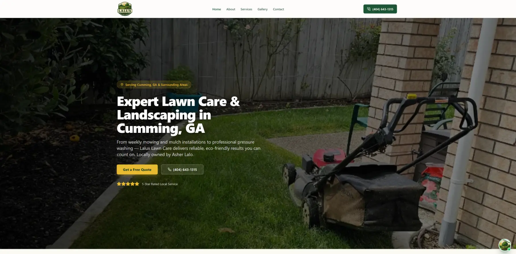 Lalux Lawn & Landscape website
